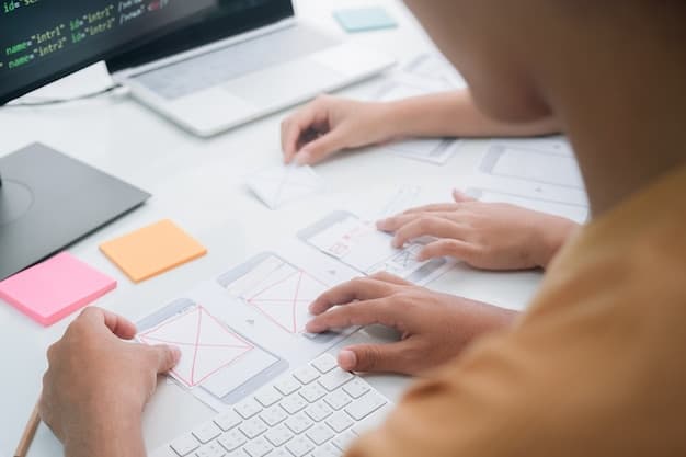A developer coding on a laptop with a clean desk setup, symbolizing rapid prototyping.