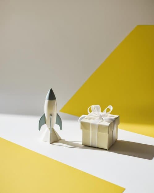 A person smiling and giving a thumbs up, with a background of successful product launch graphics.