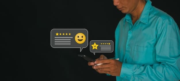 A person thoughtfully reviewing user feedback on a computer screen.