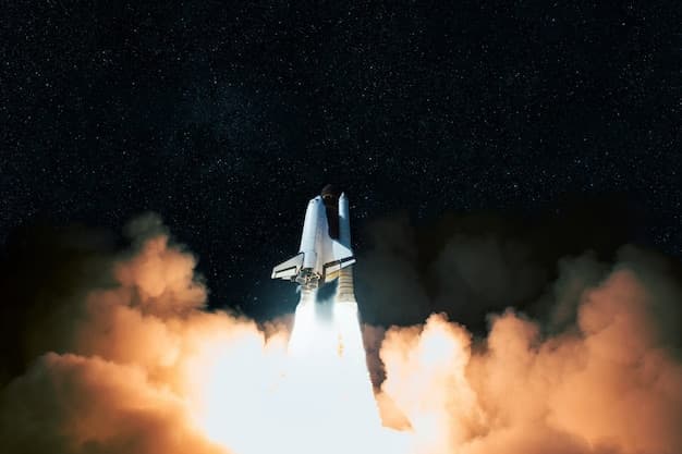 A rocket launching into the sky, symbolizing speed and progress.