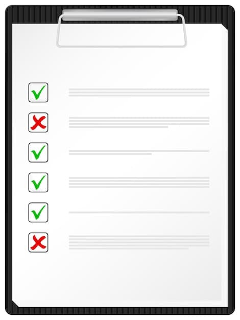 A simple checklist with five points, each with a checkbox.